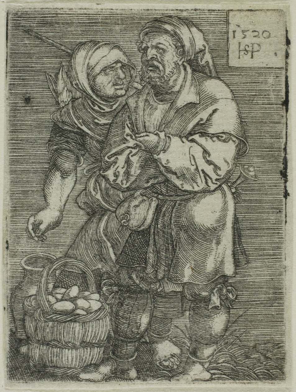 Bondepar sælger æg af Hans Sebald Beham
