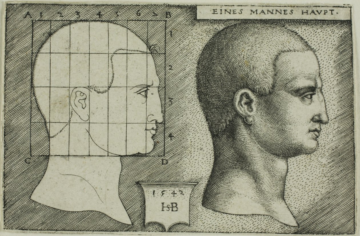 Profilstudie af mandens hoved af Hans Sebald Beham