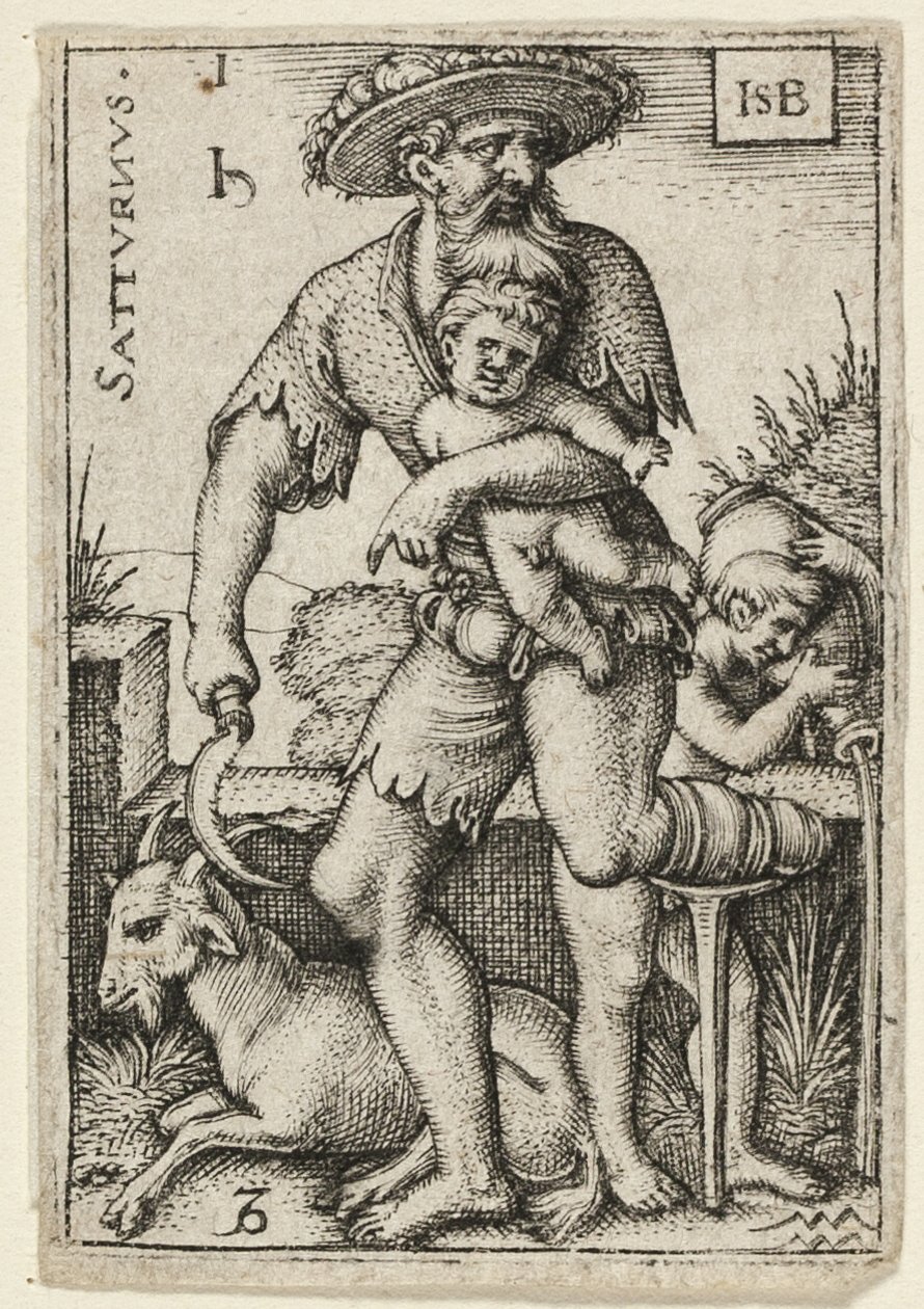 Saturn, planche 1 fra De syv planeter med stjernetegnene af Hans Sebald Beham