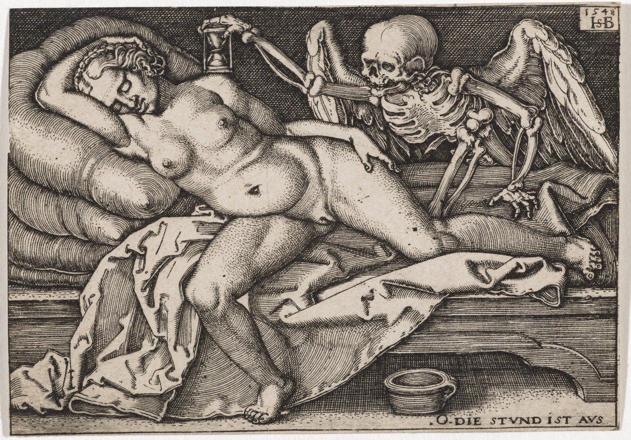 Sovende pige og død, 1548 af Hans Sebald Beham