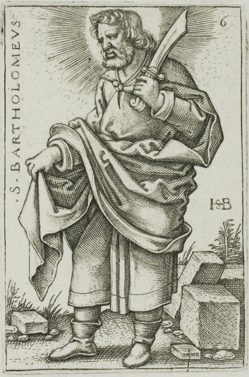 St. Bartholomew, plade 6 fra De Tolv Apostle af Hans Sebald Beham