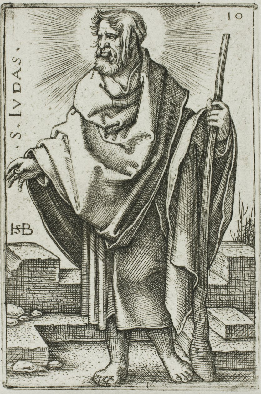 St. Jude, plade 10 fra De Tolv Apostle af Hans Sebald Beham