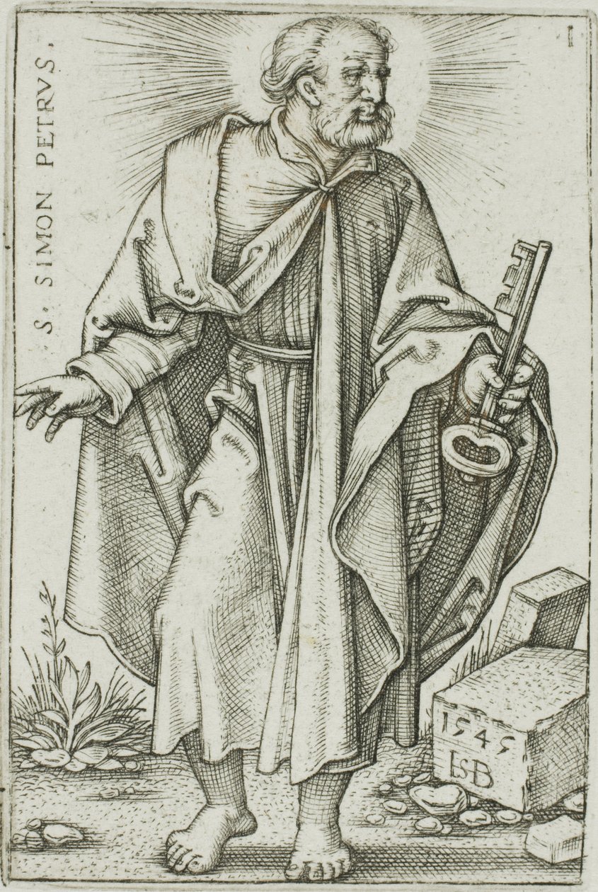 Sankt Peter, plade 1 fra De Tolv Apostle af Hans Sebald Beham