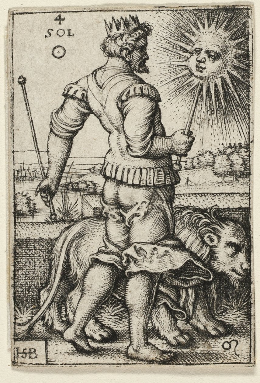Sol, plade fire fra The Seven Planets with the Zodiacs af Hans Sebald Beham