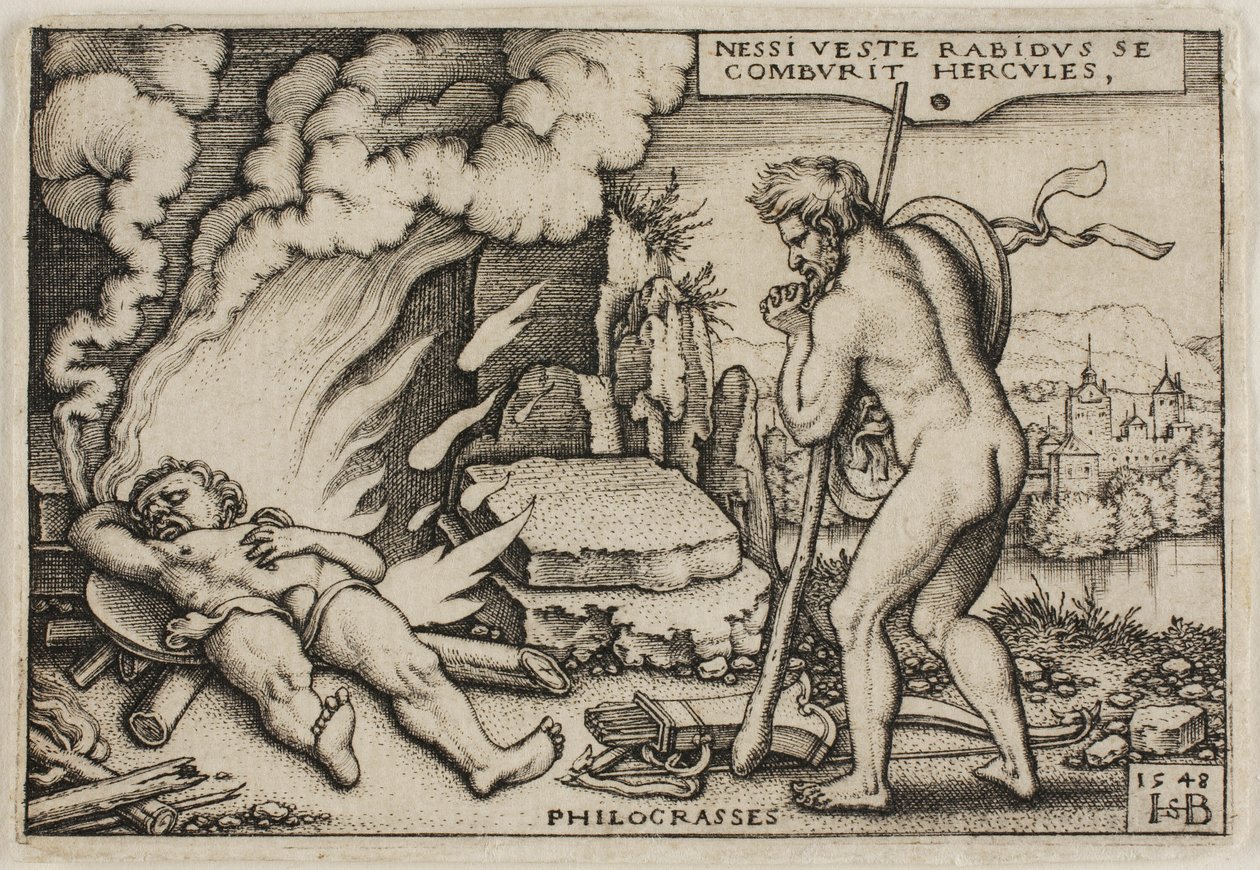 The Death of Hercules, fra The Labors of Hercules af Hans Sebald Beham