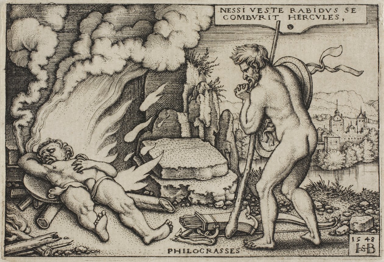 The Death of Hercules, fra The Labours of Hercules, 1548 af Hans Sebald Beham