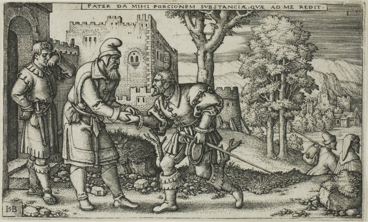 The Departure of the Prodigal Son, første del af The History of the Prodigal Son af Hans Sebald Beham