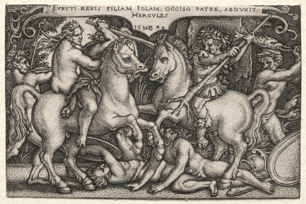 The Labours of Hercules: Hercules Abducting Iole, 1544. af Hans Sebald Beham
