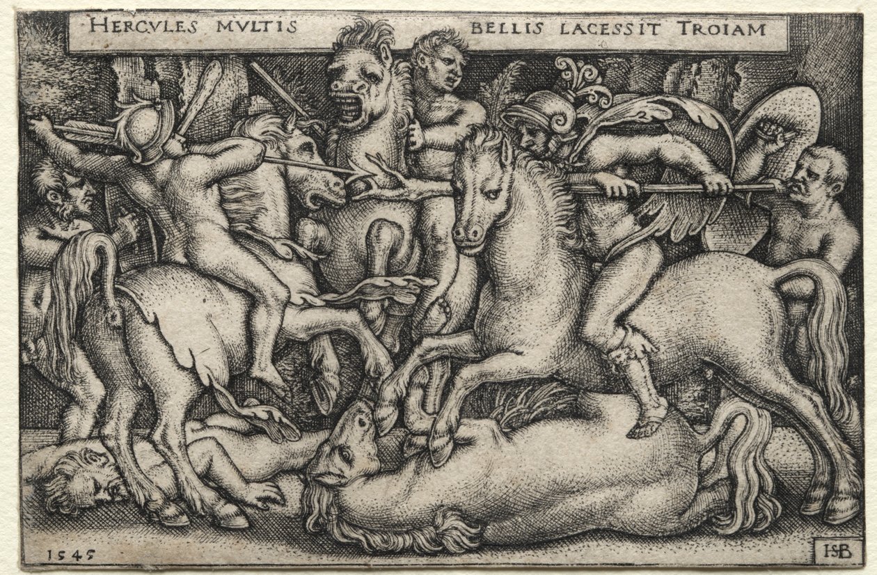 The Labours of Hercules: Hercules erobrer Troy af Hans Sebald Beham