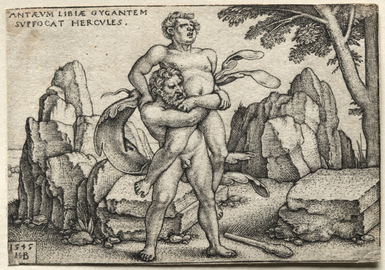 Herkules knuser Antaeus af Hans Sebald Beham
