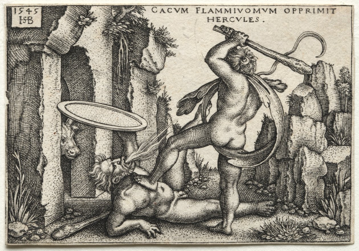Herkules dræber kæmpen Cacus af Hans Sebald Beham