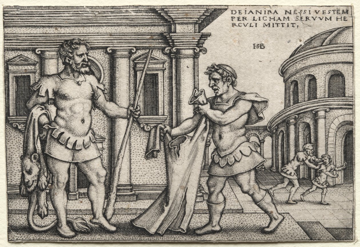 The Labours of Hercules: Hercules modtager beklædningen gennemsyret af Nessus