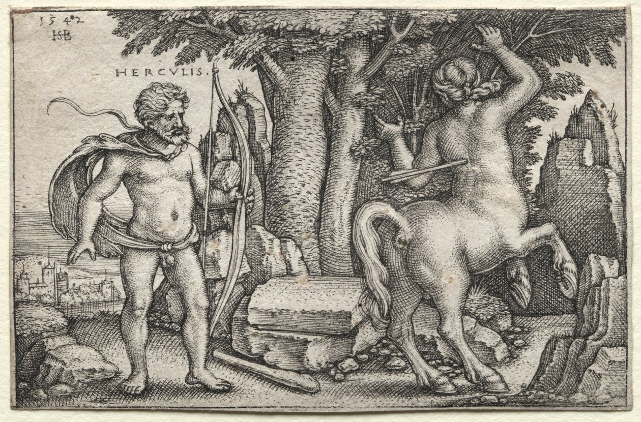 Herkules og Nessus, 1542. af Hans Sebald Beham