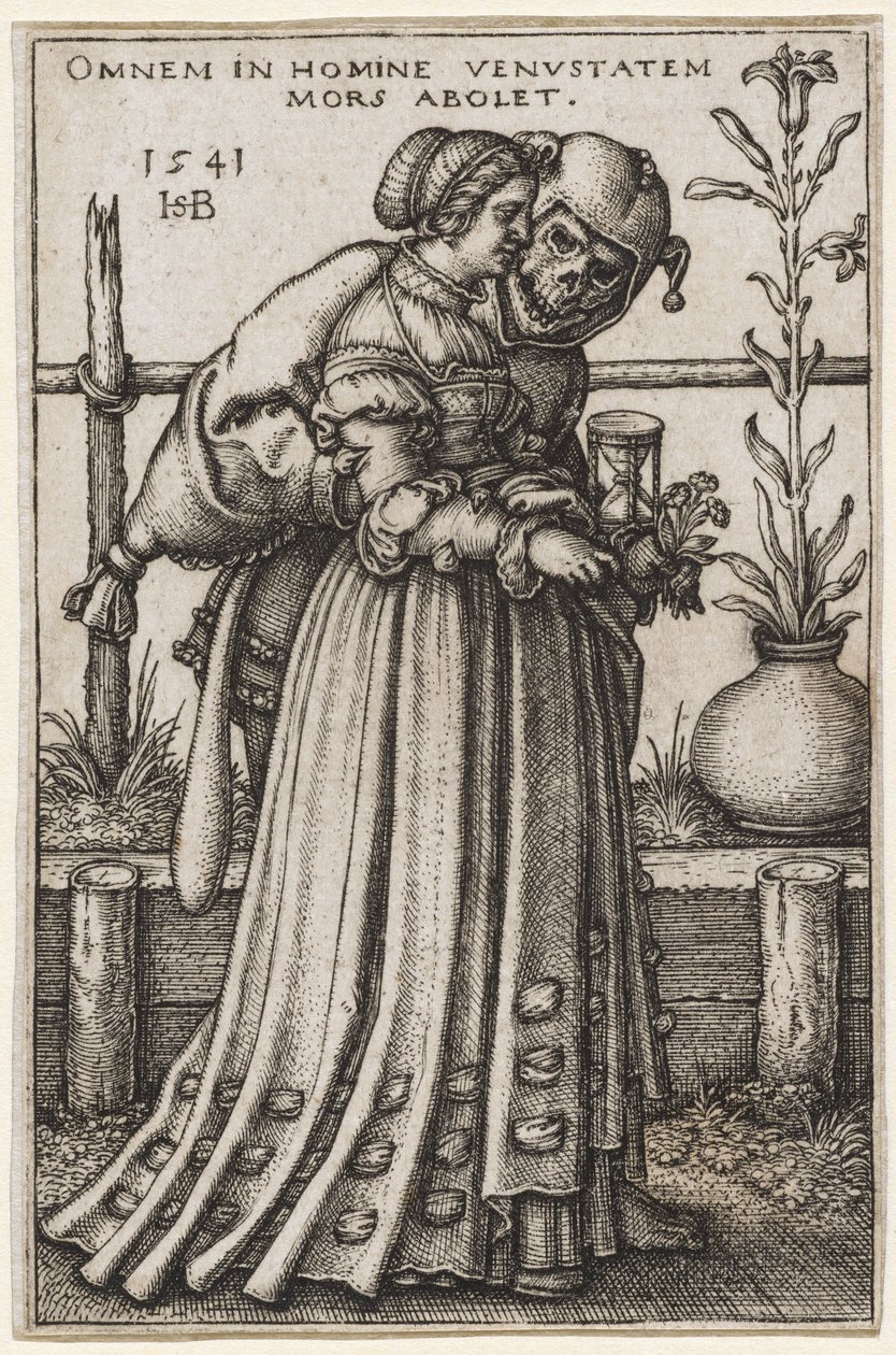 The Lady and Death, 1541 (kobberstik) af Hans Sebald Beham