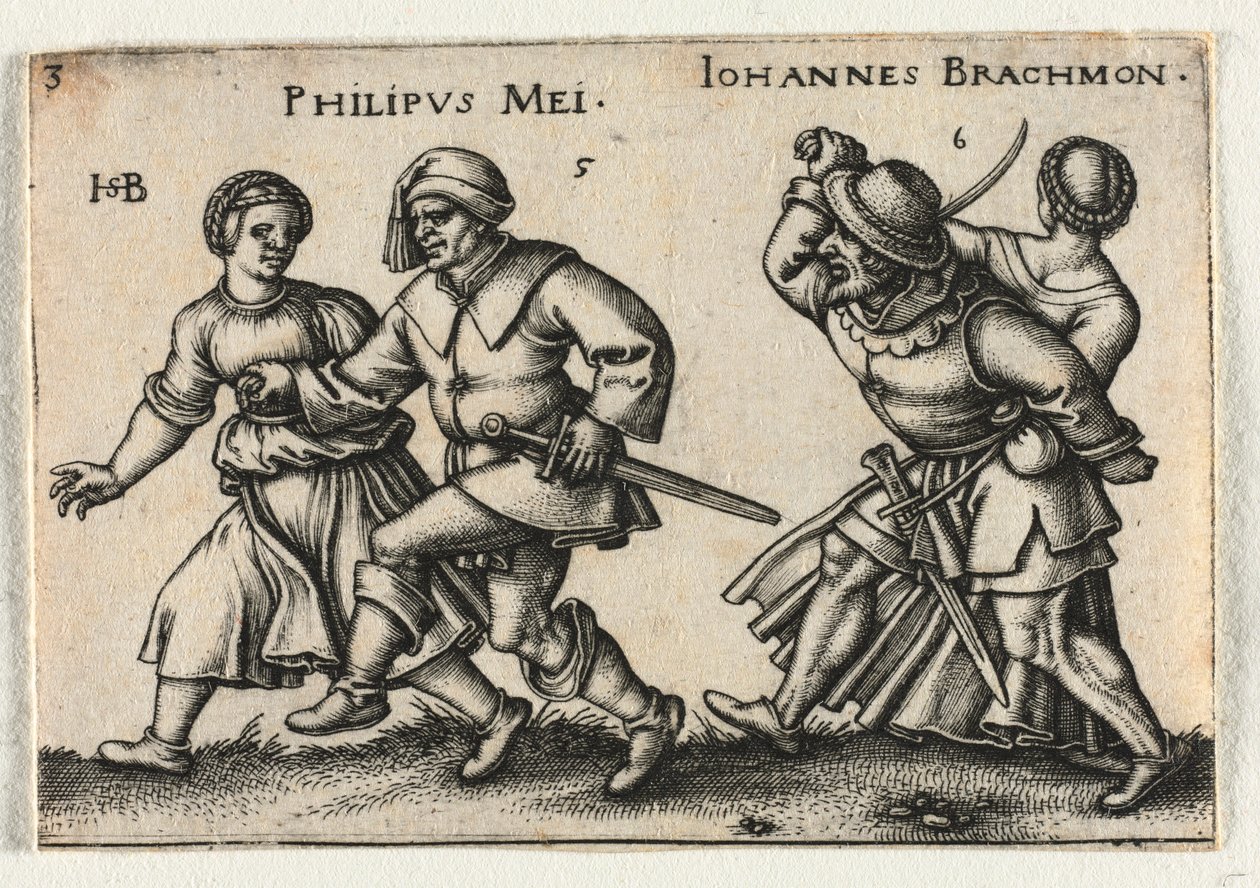 Bondebrylluppet eller de tolv måneder: 5-Philipus Mei 6-Johannes Brachmon, 1546. af Hans Sebald Beham