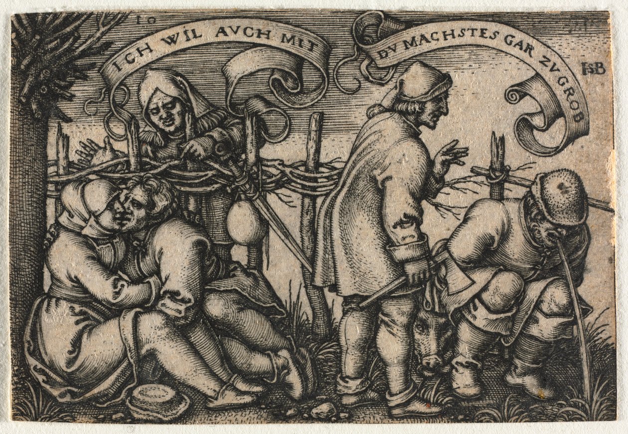 Bondebrylluppet eller de tolv måneder: nr. 10, 1546. af Hans Sebald Beham