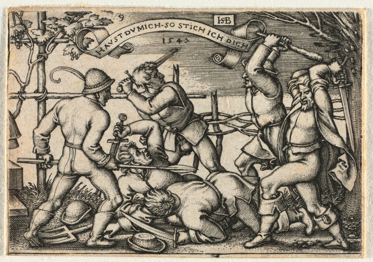 Bondebrylluppet eller de tolv måneder: nr. 9 af Hans Sebald Beham