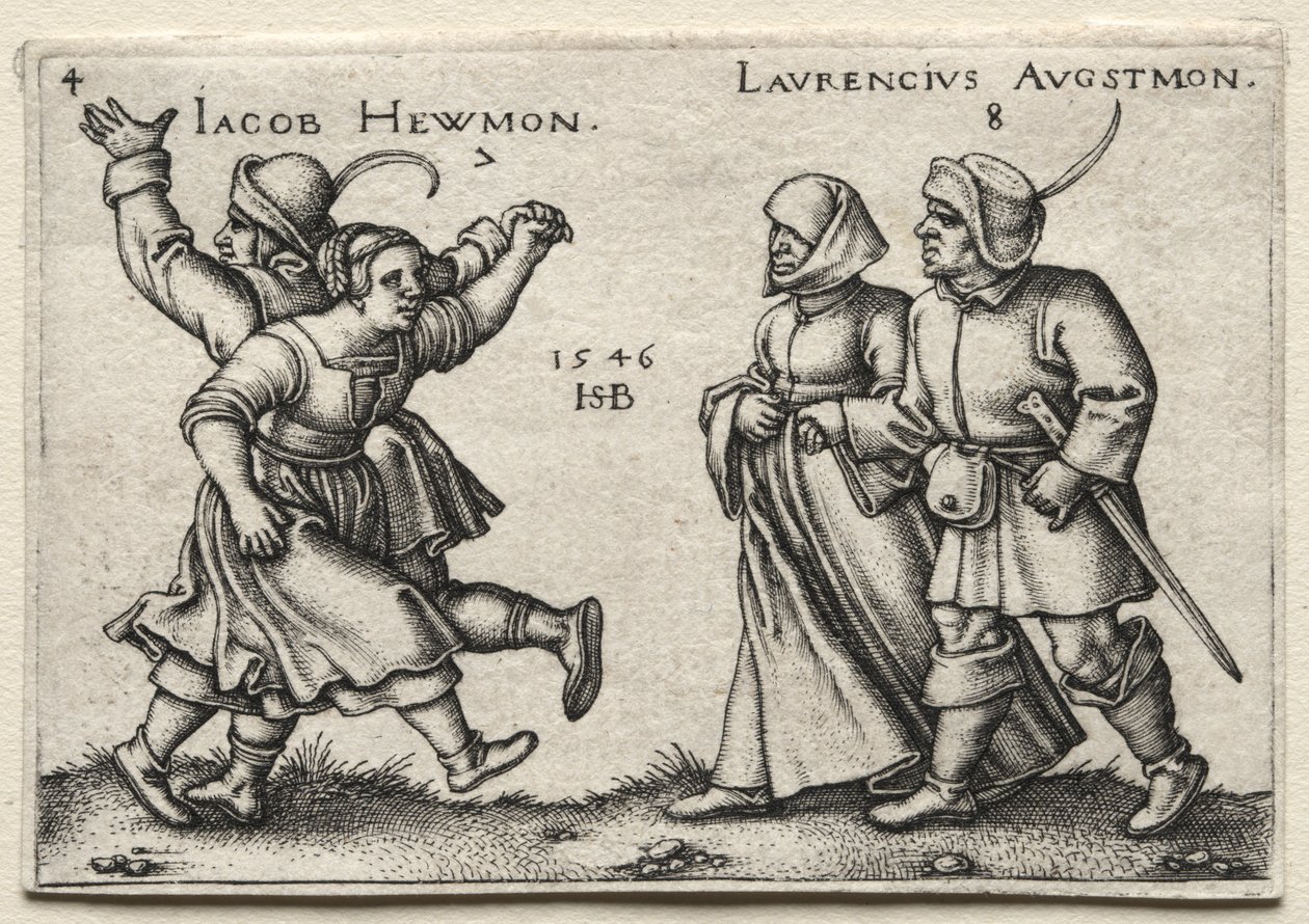 Landsbyens bryllup: Jacob Hewmon / Lawrencius Augstmon af Hans Sebald Beham