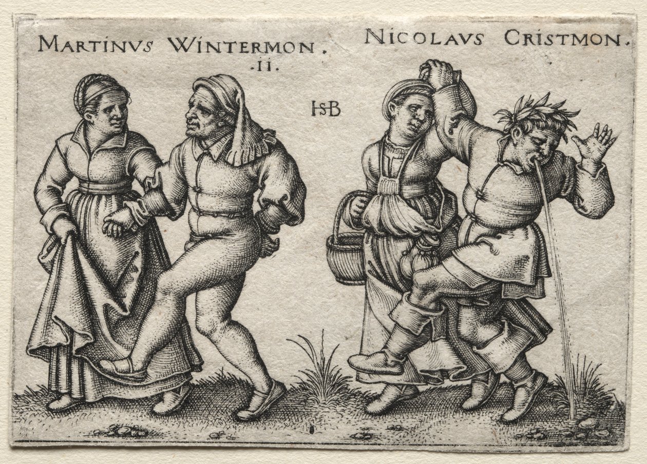 Landsbybrylluppet: Martinus Wintermon / Nicolaus Cristmon af Hans Sebald Beham