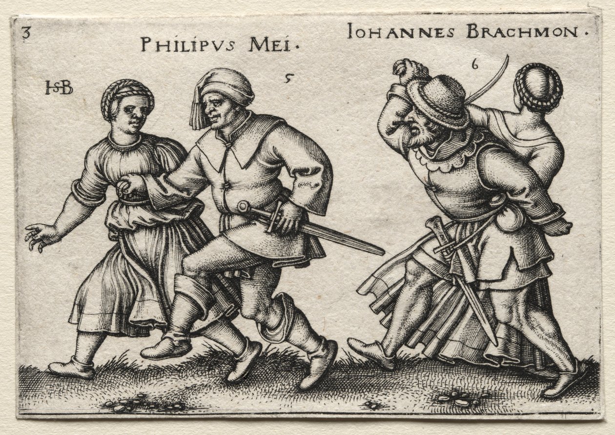 Landsbyens bryllup: Philipus Mei / Johannes Brachmon af Hans Sebald Beham