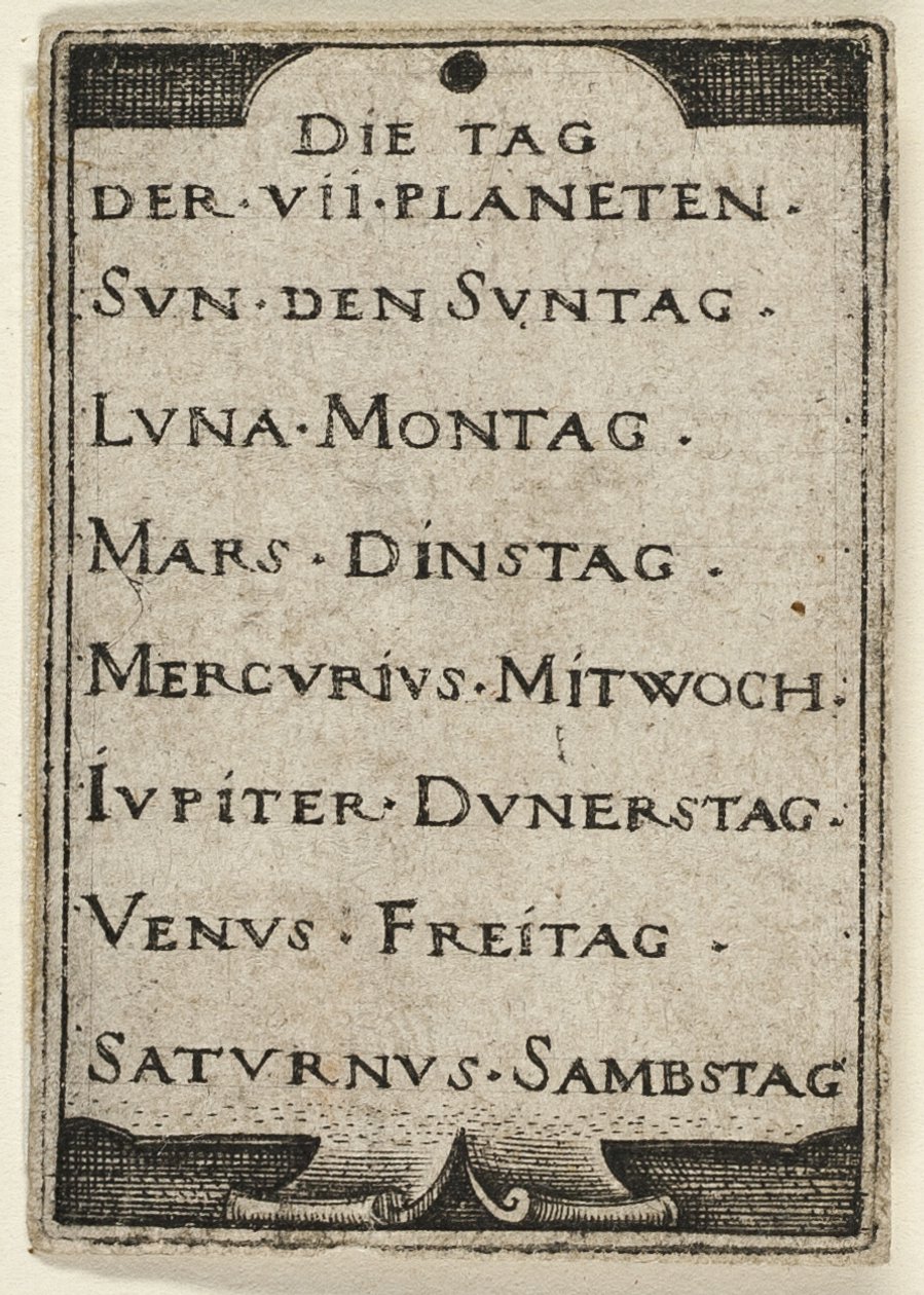 Titelblad, fra De syv planeter med stjernetegnene af Hans Sebald Beham