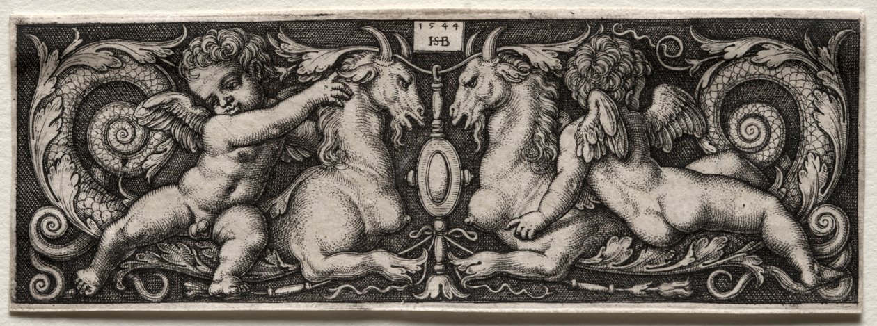 To Genii, 1544. af Hans Sebald Beham
