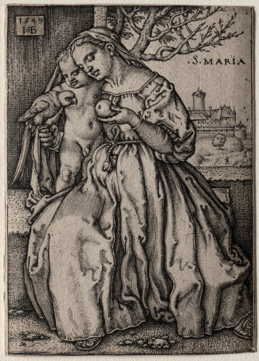 Jomfru med papegøjen, 1549. af Hans Sebald Beham