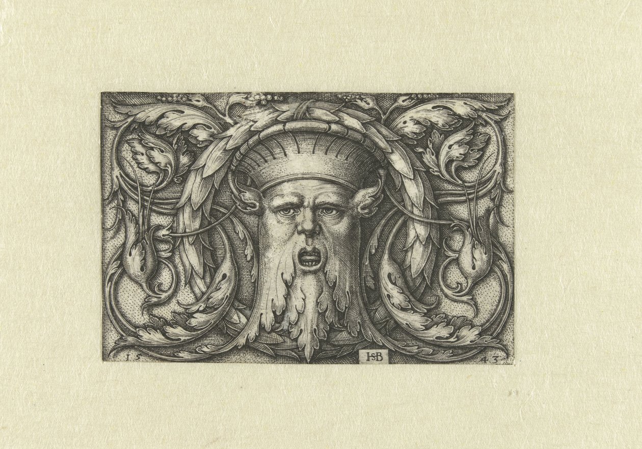 Overflade dekoration. Maske med en krone af Hans Sebald Beham