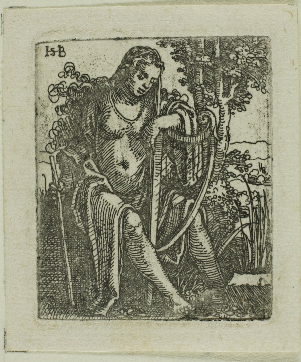Kvinde med en harpe af Hans Sebald Beham