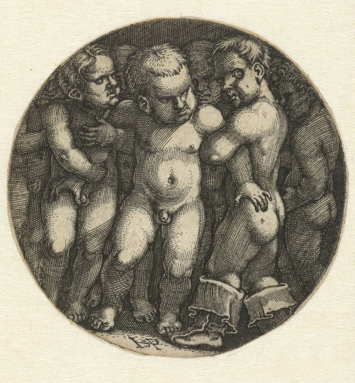Syv nøgne drenge af Hans Sebald Beham
