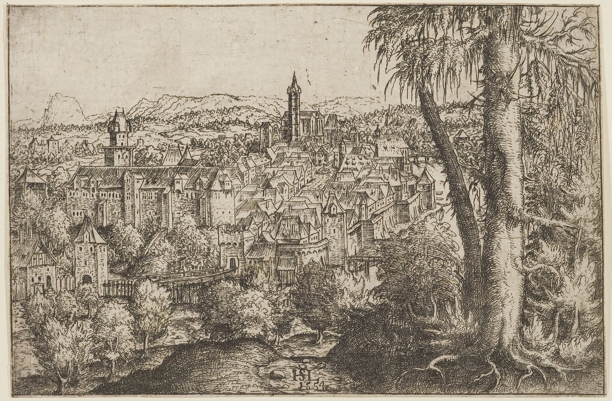 Udsigt over Steyr an der Enns af Hans Sebald Lautensack