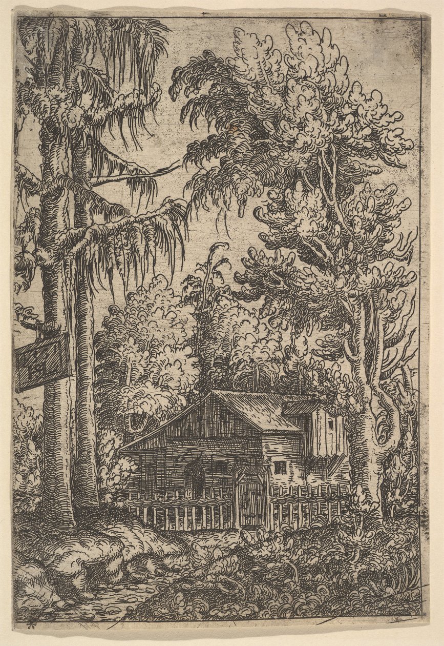 Hytte blandt træer, 1551. af Hans Sebald Lautensack