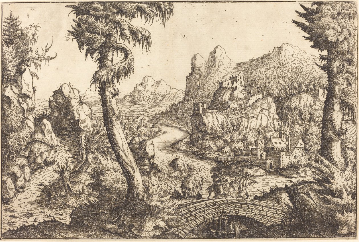 Flugten til Egypten, 1558. af Hans Sebald Lautensack