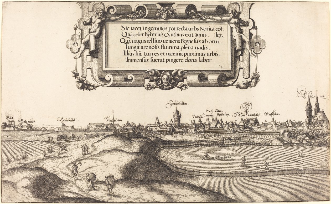 Udsigt over Nürnberg fra øst [venstre sektion], 1552. af Hans Sebald Lautensack