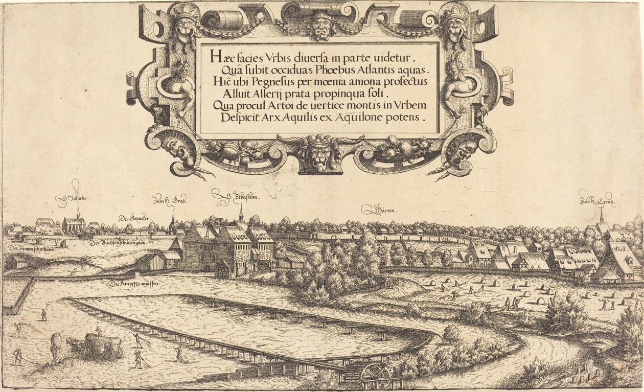 Udsigt over Nürnberg fra vest [venstre sektion], 1552. af Hans Sebald Lautensack