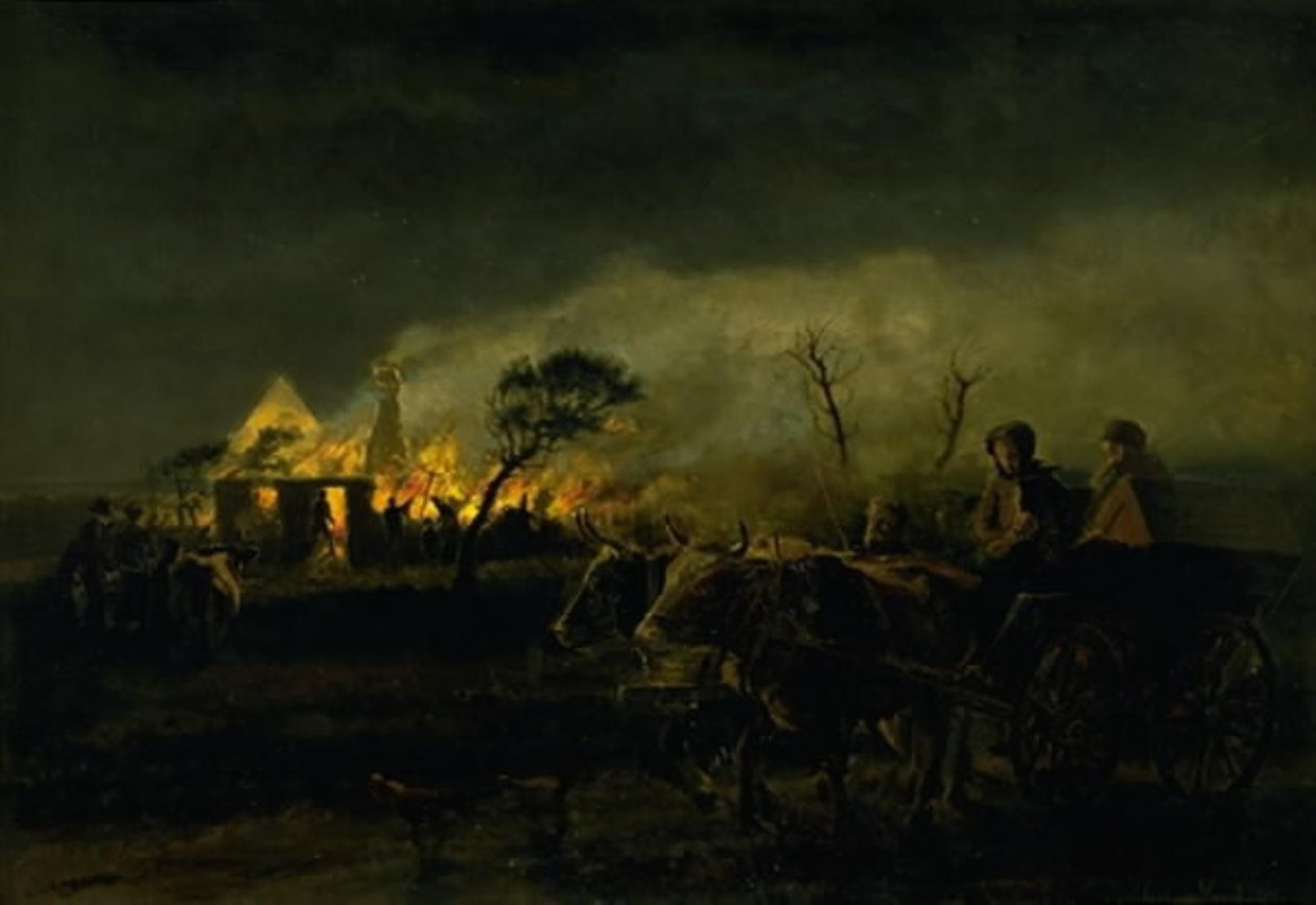 En gård i brand af Hans Smidth