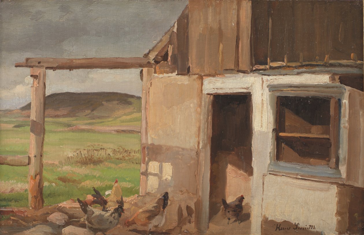 Hus med hønsegård af Hans Smidth