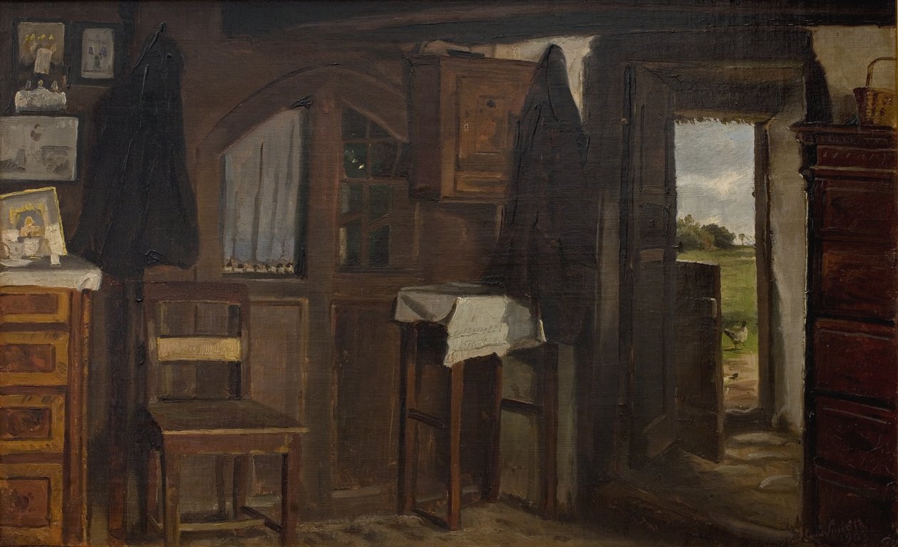 Interiør fra et bondehus af Hans Smidth
