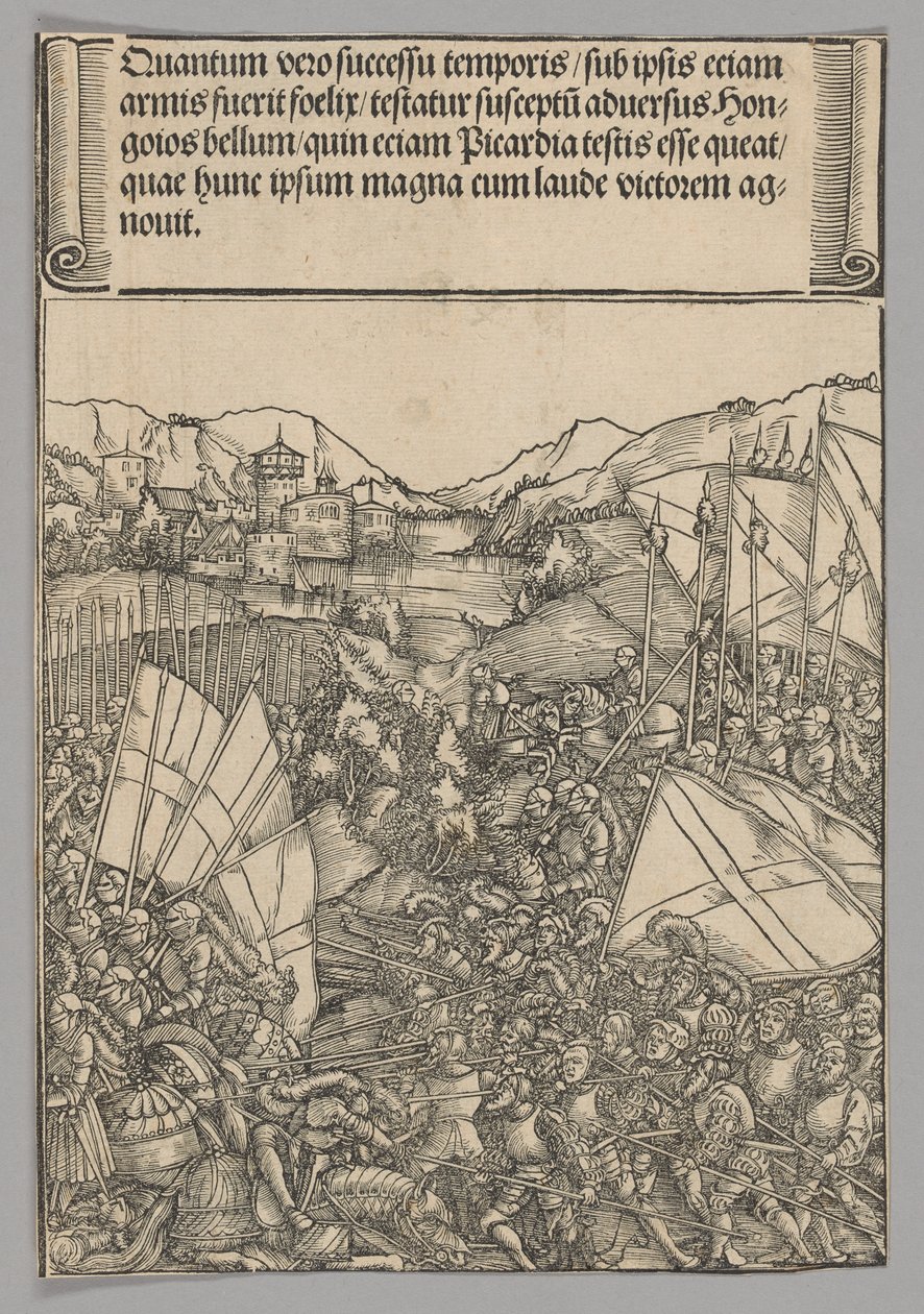 Slaget ved Hainaut, plade 3 fra historiske scener fra kejser Maximilian I