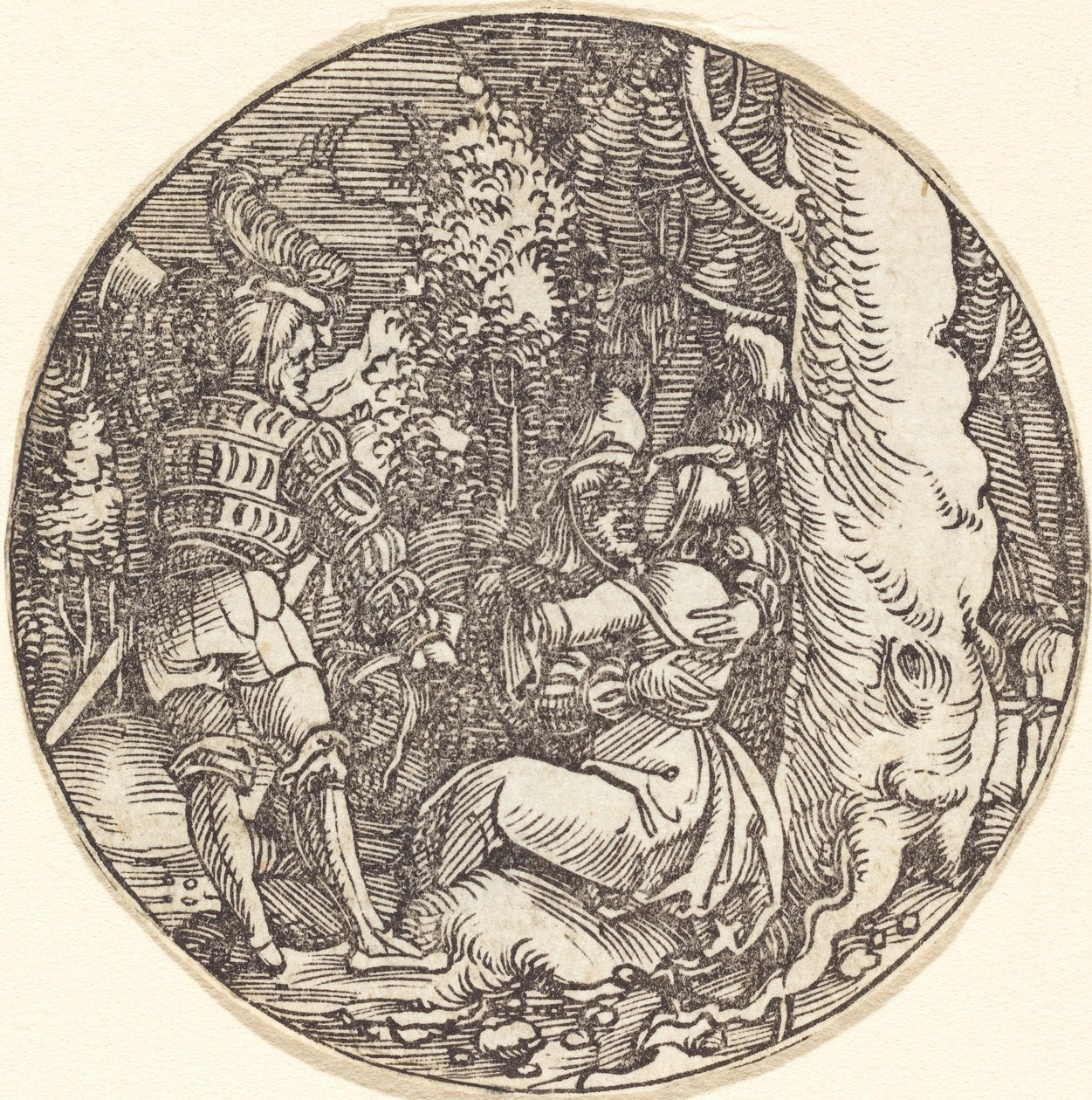 The Embrace (A Couple of Lovers by a Tree) af Hans Springinklee