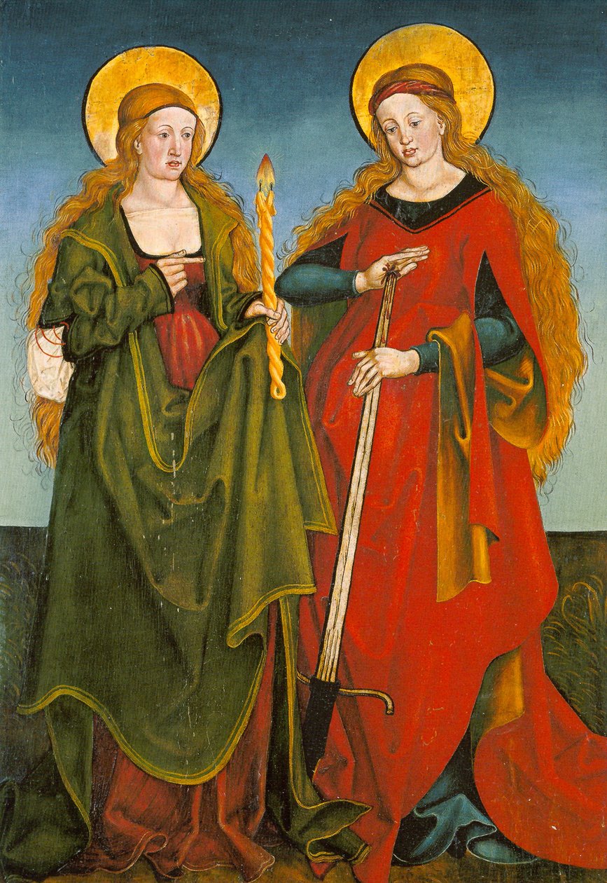 De hellige Genoveva og Lucia - Inzigkofen-alteret af Hans und Jakob Strüb