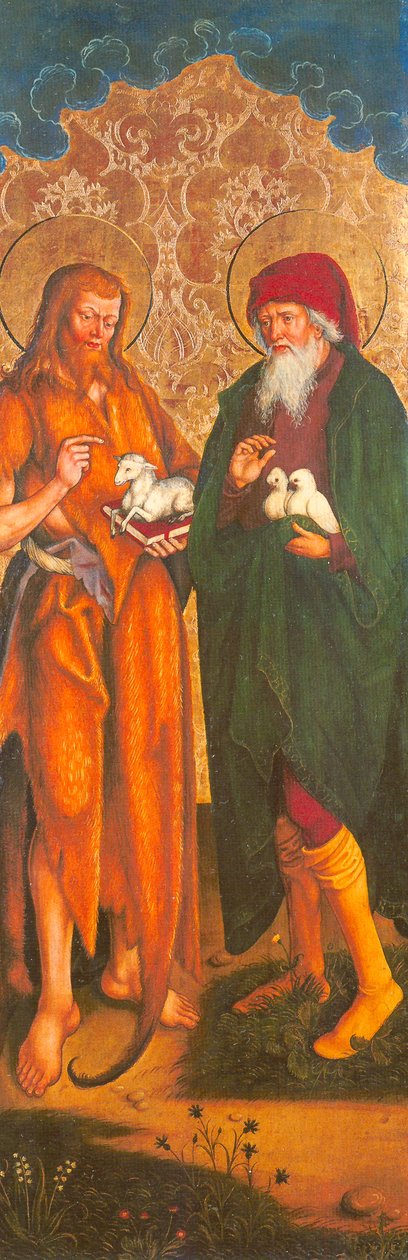 Tysk: Johannes der Täufer und Joachim Johannes Døberen og Joachim - Inzigkofen Altar af Hans und Jakob Strüb
