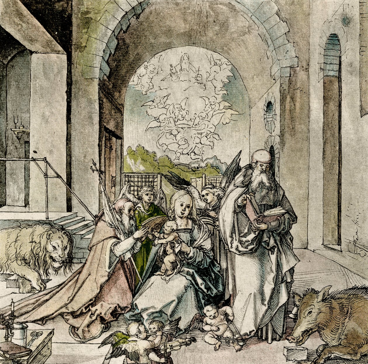 Madonna med Sankt Jerome og Anton af Hans Suess Kulmbach