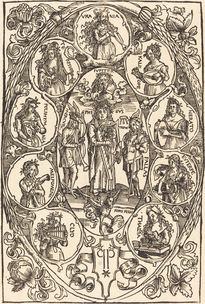 Apollon og muserne af Hans Süss von Kulmbach