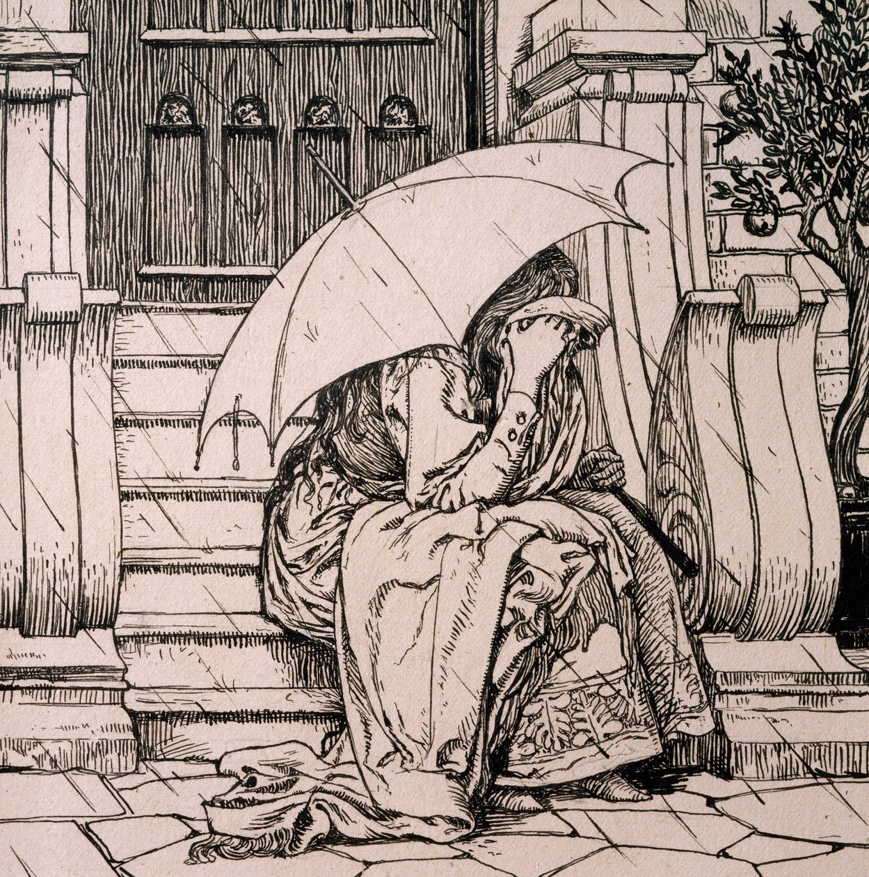Illustration til eventyr af HC Andersen (1805-1875) af Hans Tegner