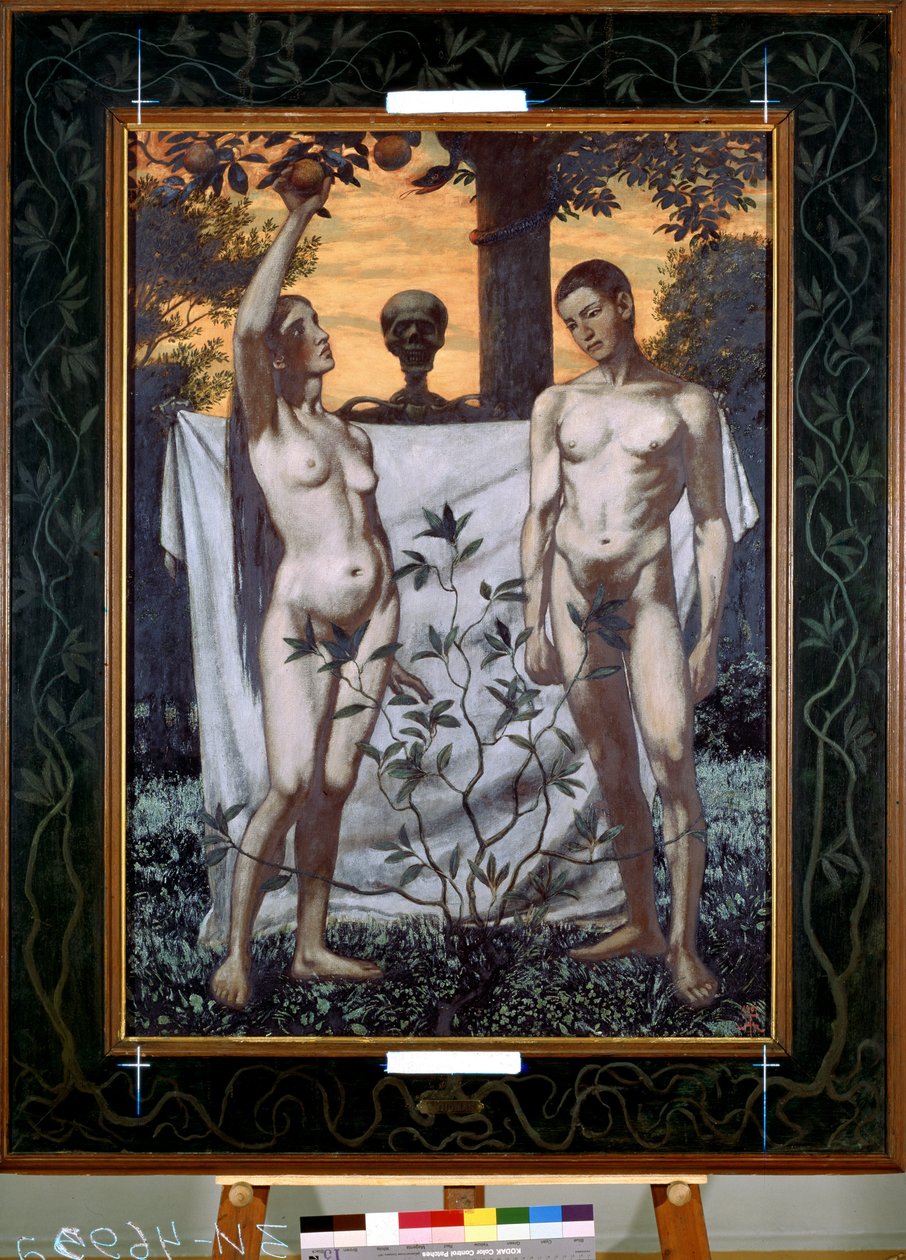 Adam og Eva (Adam og Eva). Maleri af Hans Thoma (1839-1924). Olie på lærred af Hans Thoma