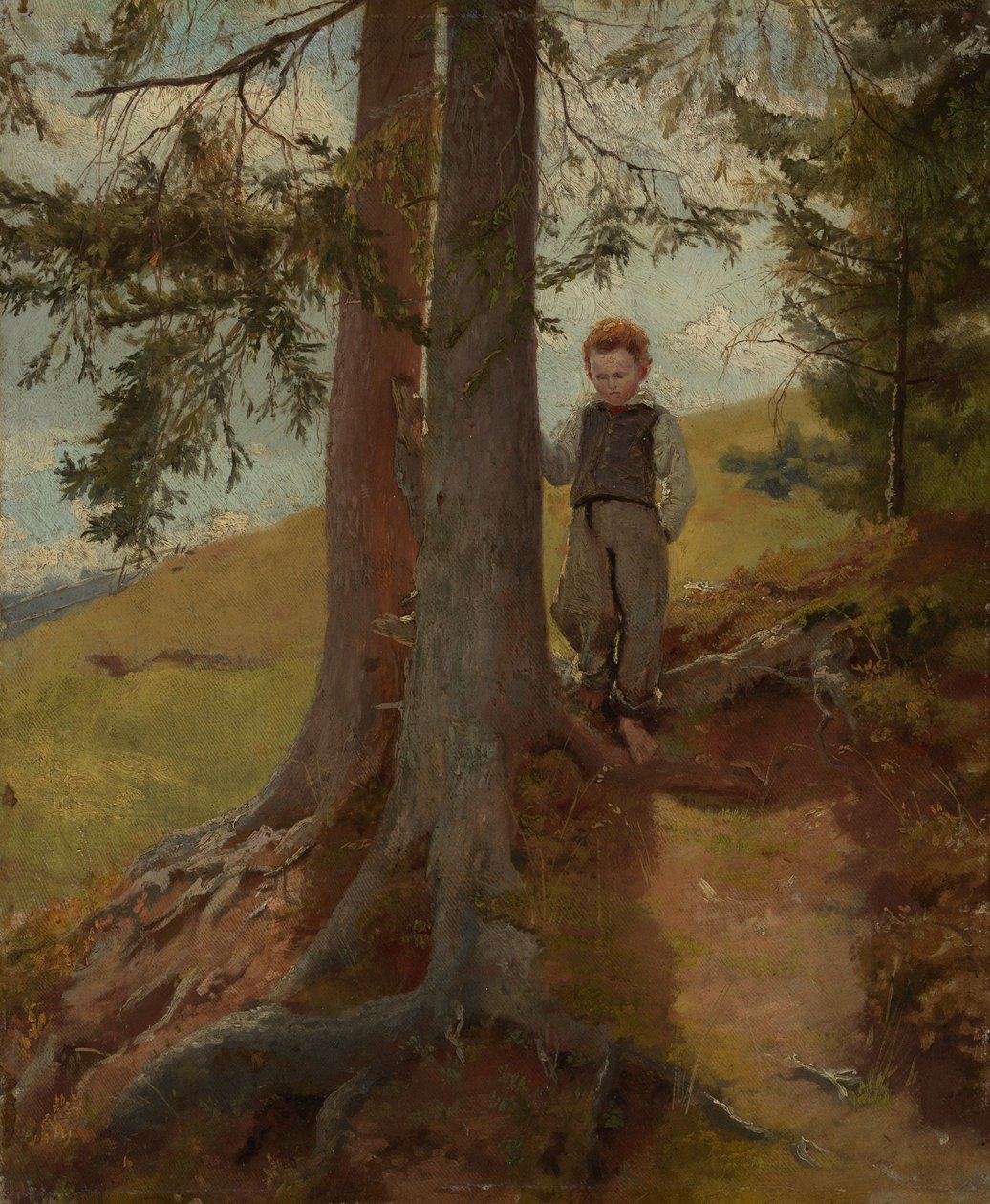 Bondedreng ved skovbrynet af Hans Thoma