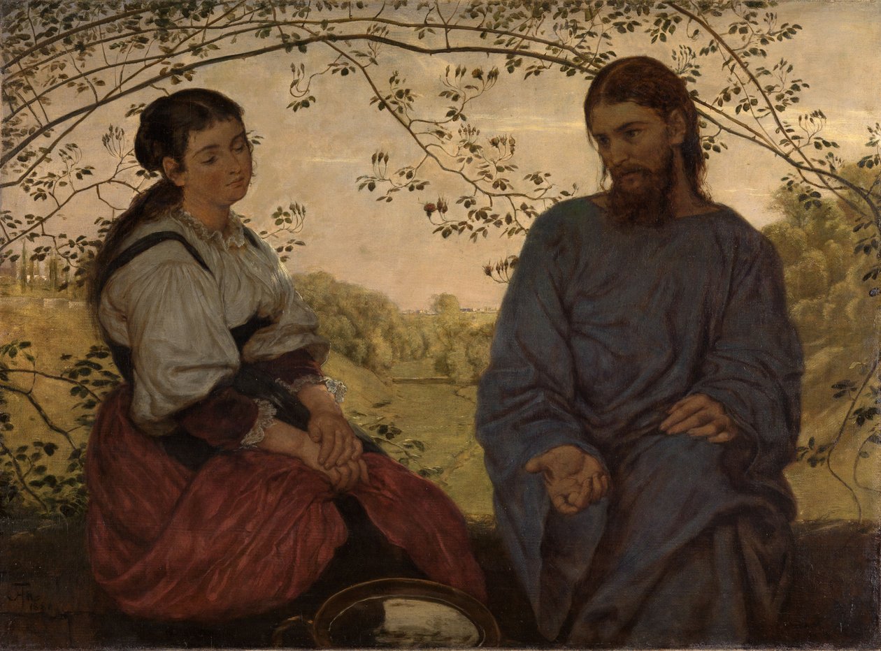 Kristus og den samaritanske kvinde af Hans Thoma