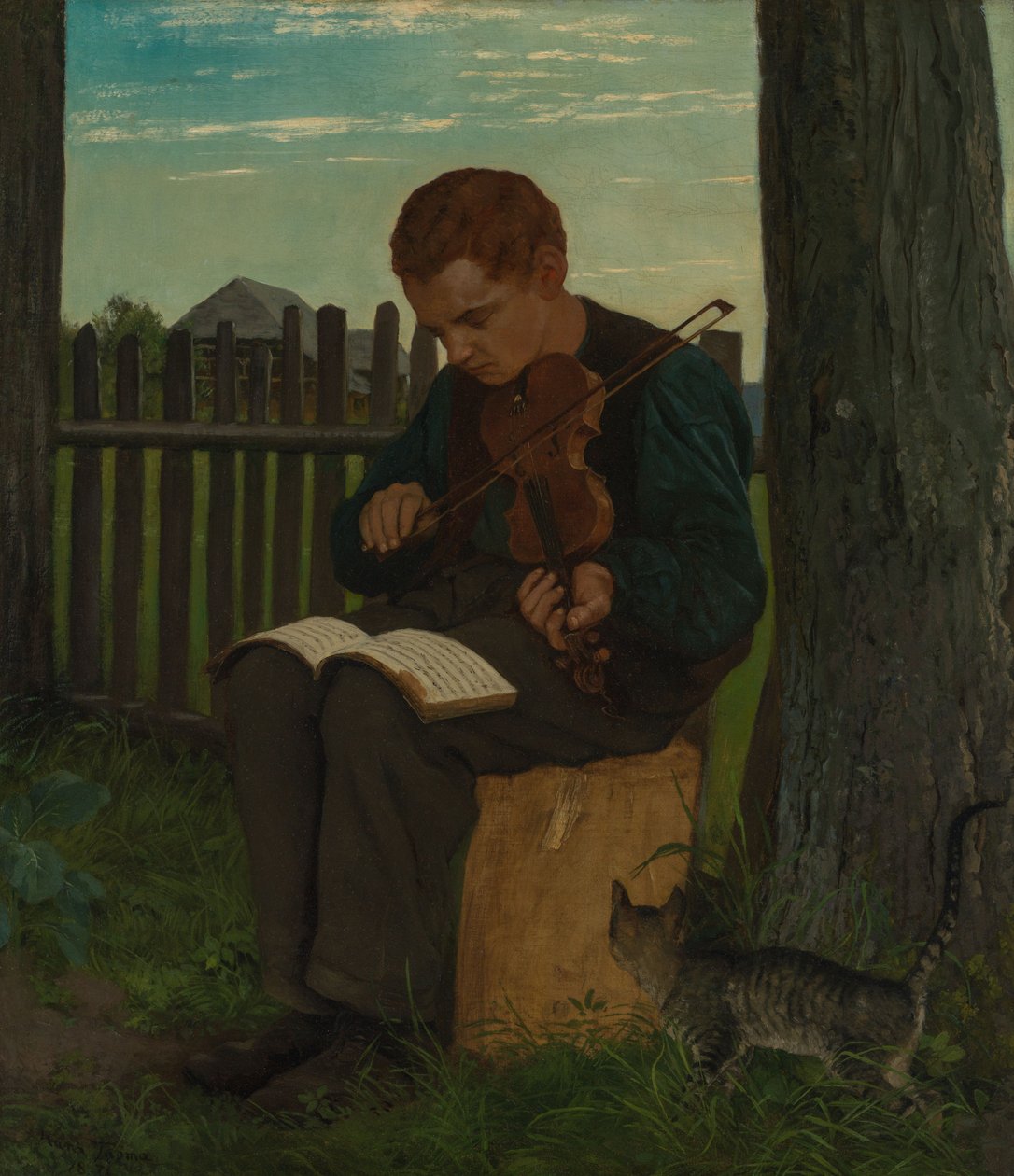 Landsbyens violinist af Hans Thoma