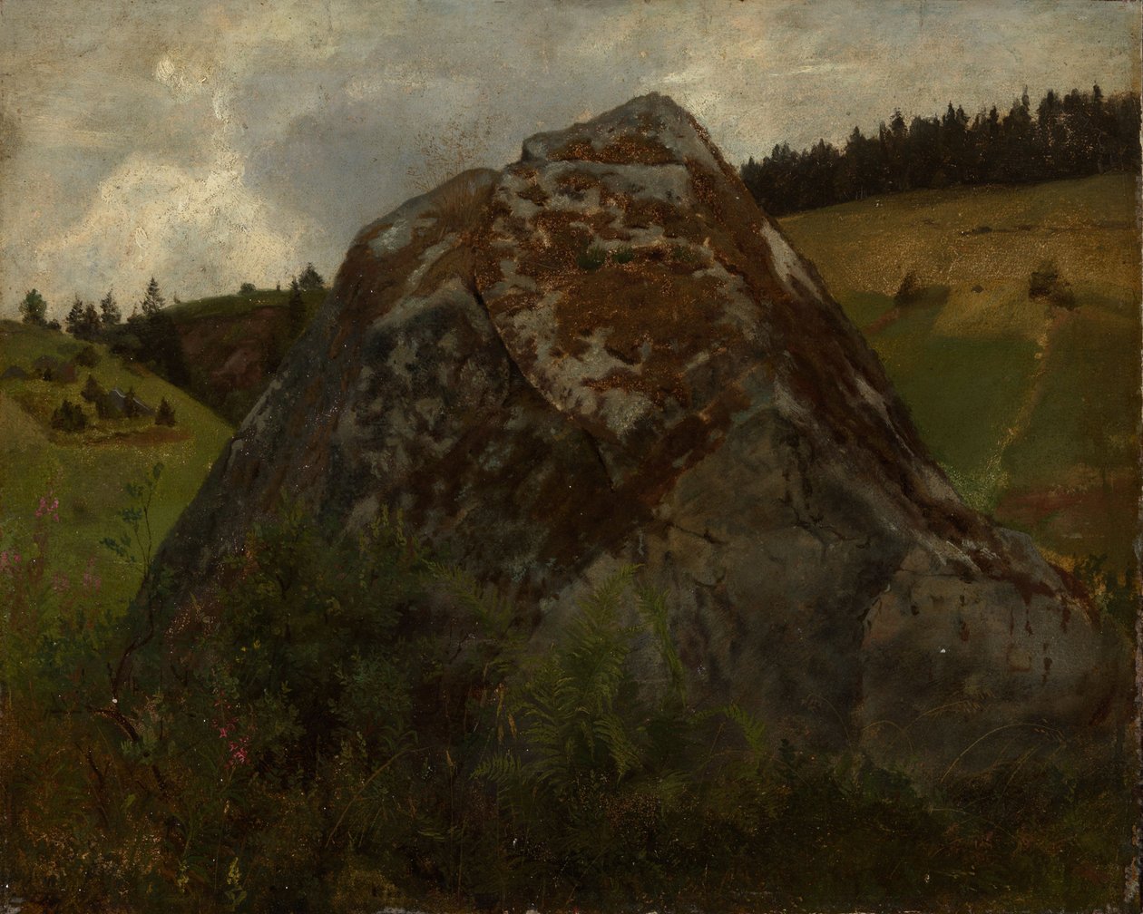 Klippeblok i en engdal af Hans Thoma